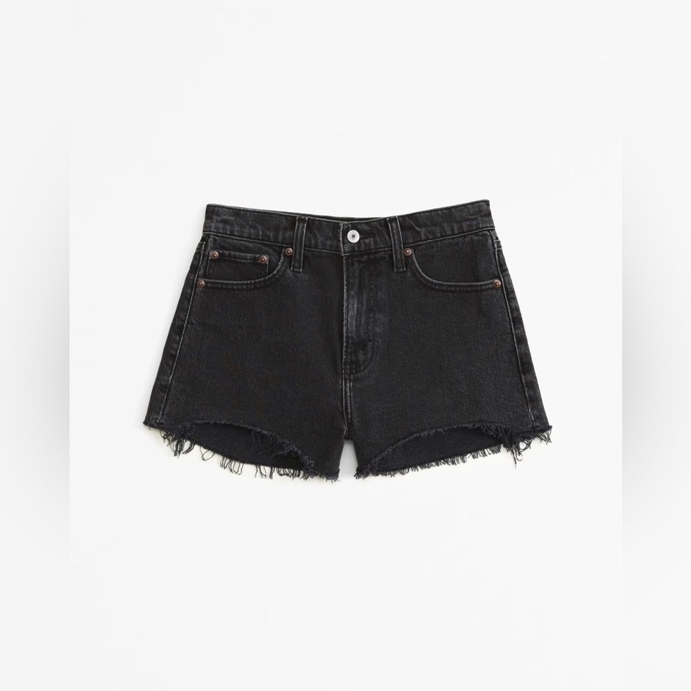 Zara Black Jean Shorts High-Waisted Distressed